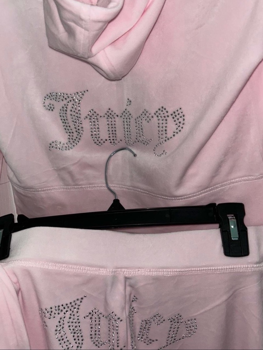 Juicy Couture Pink Rhinestone Logo Tracksuit Pants & Hoodie Set